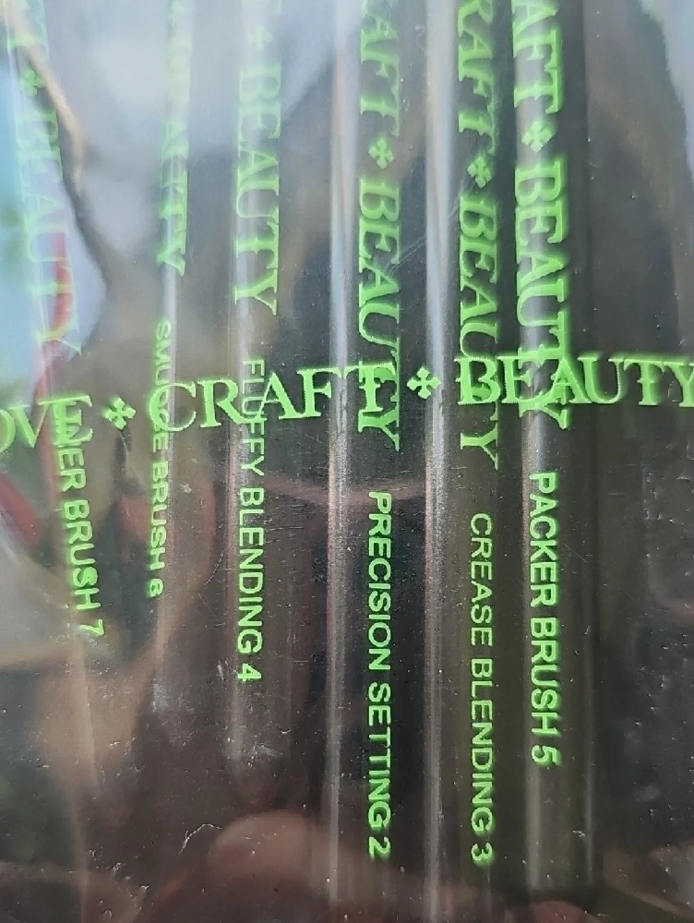 New Love Craft Beauty Green Handle Eye Brush Set - 5 Piece Eyeshadow Precision